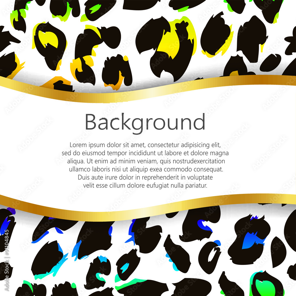 Poster abstract background with leopard print design. vector, eps10.