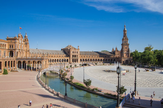 SPAIN Sevilla Plaza de Espa&ntilde;a スペイン セビリア  セビージャ スペイン広場