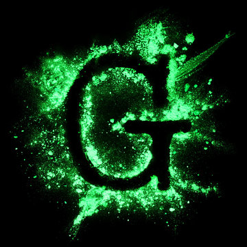 Glow in the dark grunge alphabet