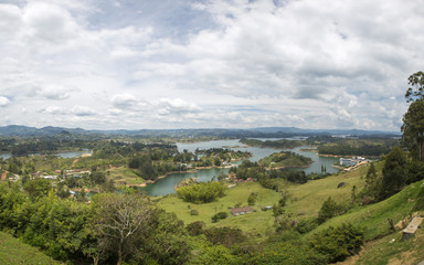 Fototapeta na wymiar Lakes and islands at Guatape in Antioquia, Colombia