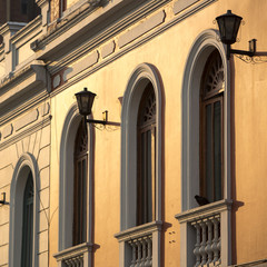 Sunset and colonial architecture in Bogota