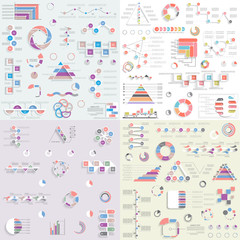Naklejka premium Big set of different infographic elements 3