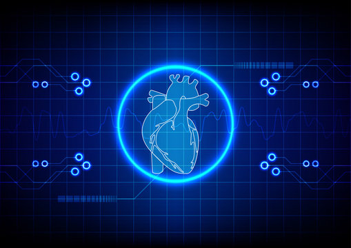 Abstract cardiology technology concept background. illustration