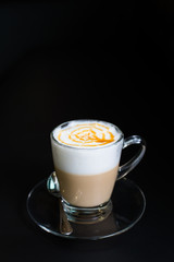 latte coffee cup, on a dark background