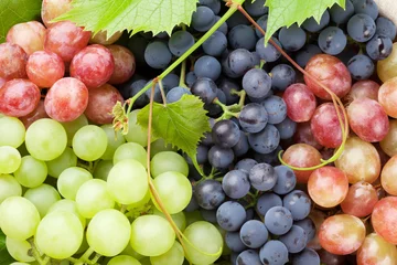 Fotobehang Bunch of colorful grapes © karandaev