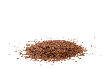 flax seeds isolated on white background