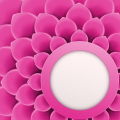 Greeting card or background with soft pink flower