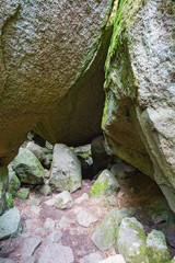 Hiking trail through the caves of rocks