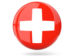 Round icon with flag of switzerland