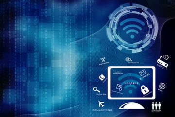 Security concept: Lock on digital screen, contrast, 3d render