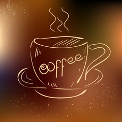 Hand-drawn coffee cup typography poster. Inspirational vector typography. Vintage label for postcards; restaurants; cafes and coffee shops