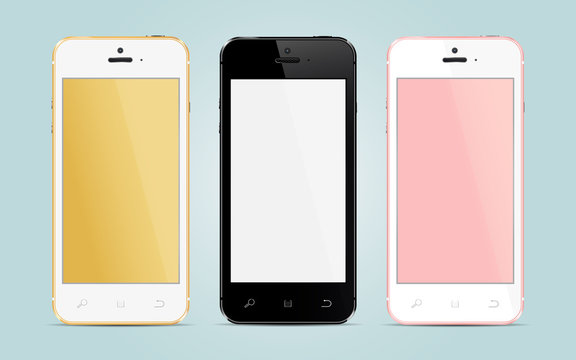 Modern touchscreen smartphones. Vector illustration.