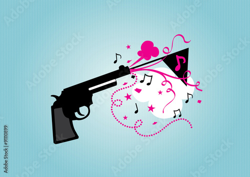"Toy Gun with Celebrated element" Stock image and royalty-free vector