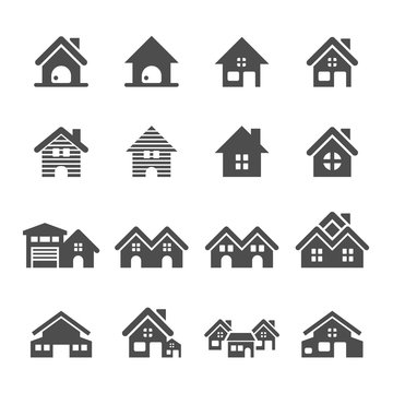 house building icon set, vector eps10
