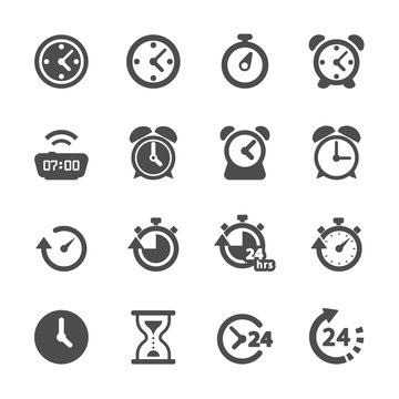 time and clock icon set, vector eps10