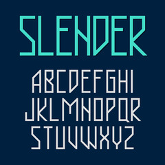Slender, thin style font