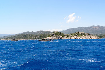Fototapeta na wymiar water of Mediterranean Sea off Turkish coast