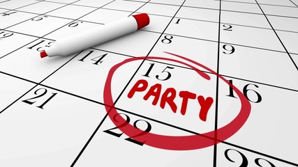 Party Event Celebration Day Dated Circled Calendar 