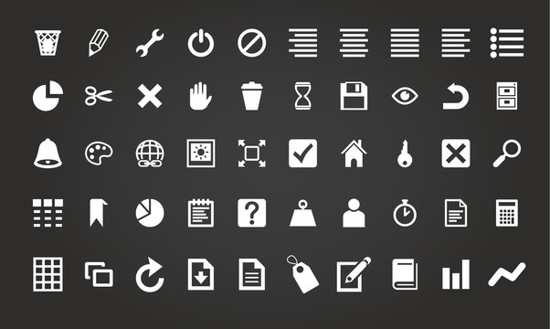 Simple business and office icon set