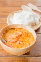 Spicy soup and jasmine rice thai easy meal