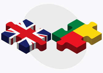 United Kingdom and Benin Flags
