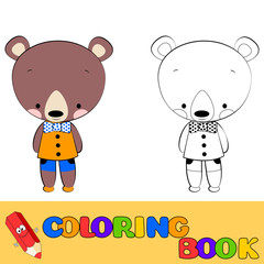 coloring book bear for children. Vector illustration