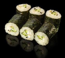 Sushi Roll with Cucumber and cream cheese