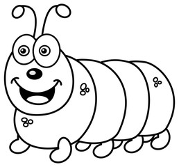 smiling caterpillar for coloring