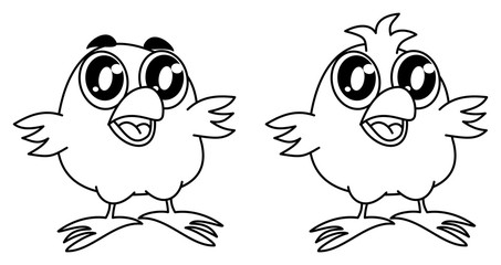 small bird smiling for coloring