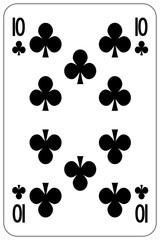 Poker playing card 10 club