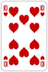 Obraz premium Poker playing card 10 heart