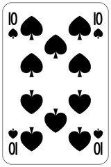 Poker playing card 10 spade