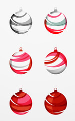 Set of abstract Christmas ball icons, business logo concepts