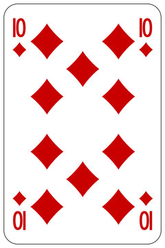 Poker playing card 10 diamond