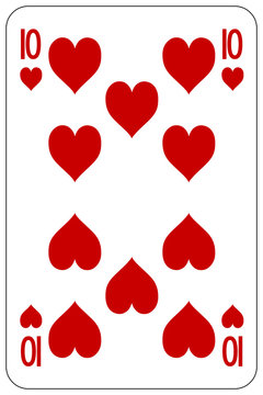 Poker playing card 10 heart