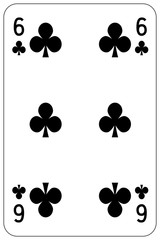 Poker playing card 6 club