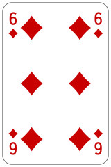 Poker playing card 6 diamond