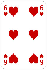 Poker playing card 6 heart