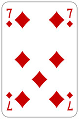 Poker playing card 7 diamond