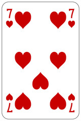 Poker playing card 7 heart