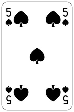 Poker playing card 5 spade