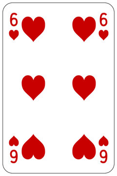 Poker playing card 6 heart