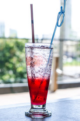 italian soda on wood table