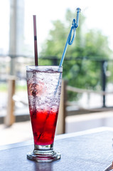 italian soda on wood table