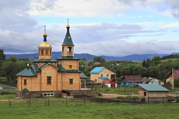 Wooden church in the village Starobelokuriha.