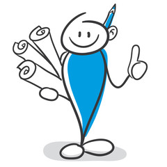 Stick Figure Series Blue