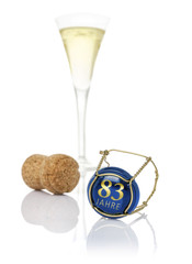 Champagnerdeckel mit der Aufschrift 83 Jahre
