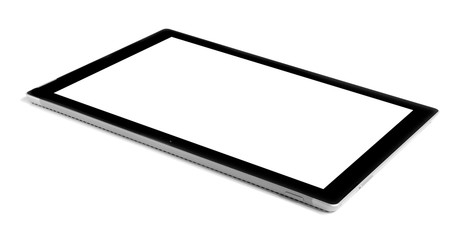 Blank tablet isolated on white.