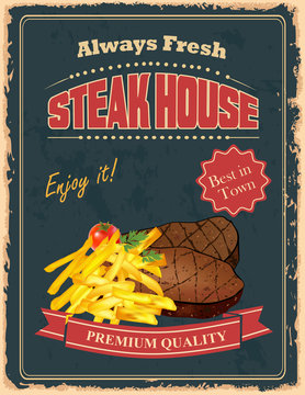 Vintage Steak House poster
