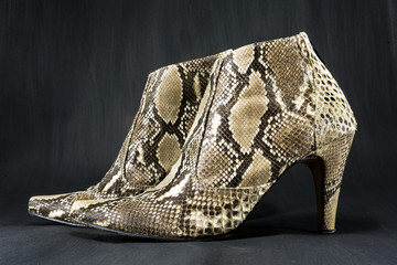Shoes made of snake skin